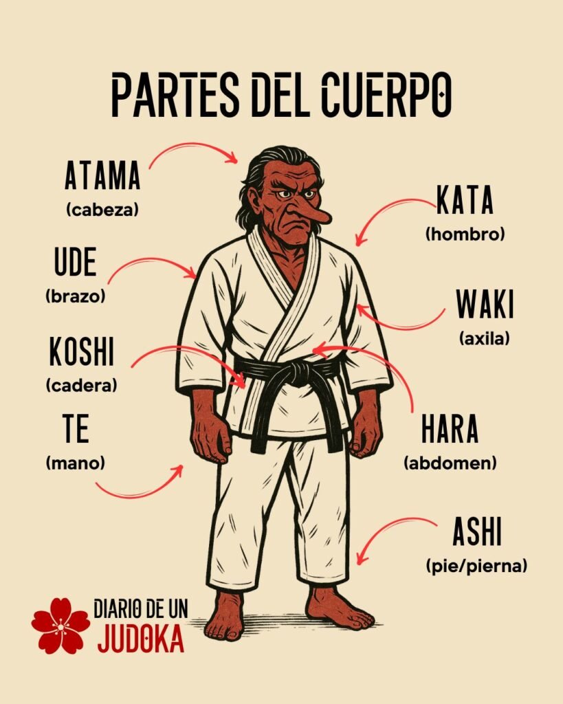 partes del cuerpo en japonés para memorizar los judokas