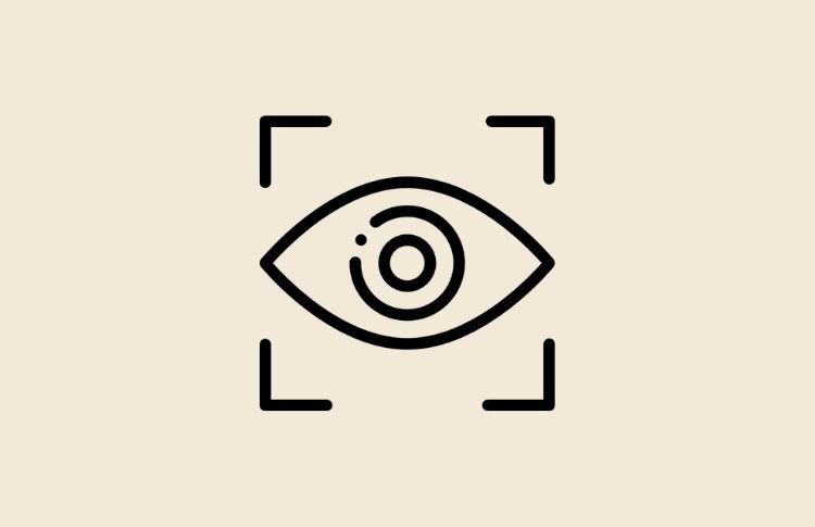 Icono de un ojo simbolizando la visualización técnica y el enfoque mental en el Judo